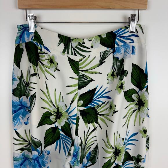 Banana Republic Womens High Rise Wide Leg‎ Floral Pants Sz 8 Tropical Vacation - Picture 7 of 16